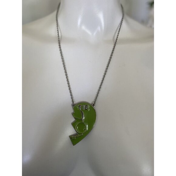 Vintage Nickelodeon Bestie Pendant Necklace TIE Half Green Rare Complete Yours - Picture 16 of 16